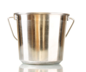 empty bucket for champagne bottle isolated on a white