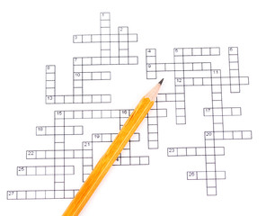 Crossword puzzle close-up