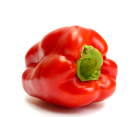 fresh red paprika isolated on white
