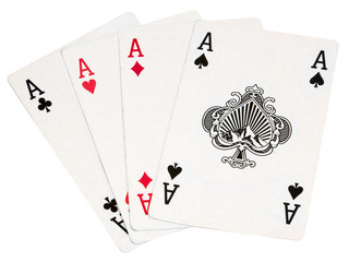 Four aces isolated on white
