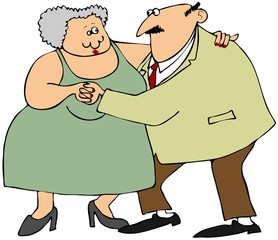 Old couple dancing