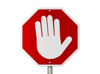 Obraz premium Stop Sign with hand symbol