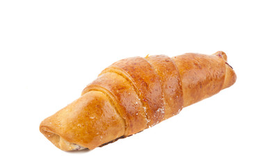 bagel with cherry jam isolated