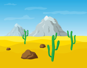 desert sand landscape, vector illustration