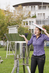 Woman meteorologist expects rain