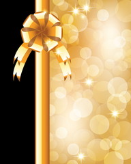 Background with bow, stars and blurry light