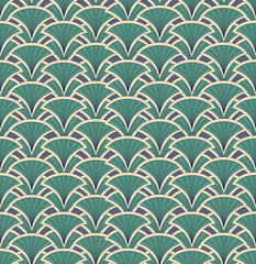 seamless pattern from lines, floral retro theme