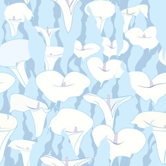 Fototapeta premium Floral seamless pattern. Flowers cal. Retro wallpaper