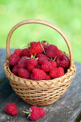 Fototapeta na wymiar fresh raspberry in a basket