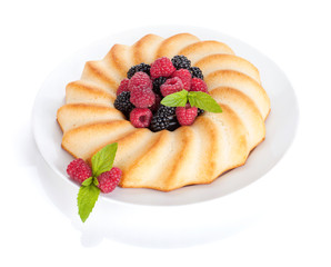 Fresh berries pie on plate