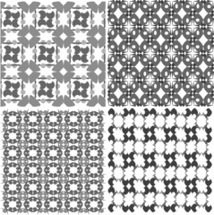 Set of four seamless patterns. geometric elements