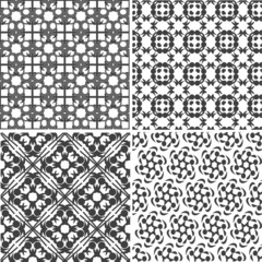 four vector seamless floral monochrome patterns texture