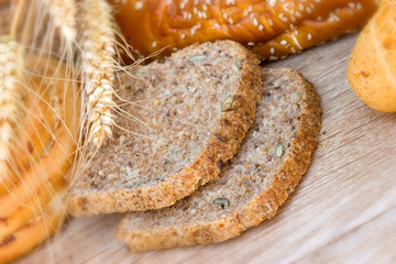 Bread and pastry on the table