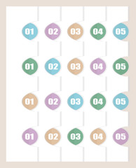 Vector paper progress background - elements set