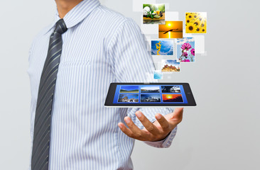 Technology in business hand