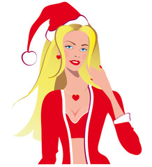 Christmas Santa Claus girl,beautiful  girl ,New Year