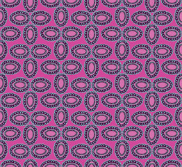 seamless pattern with lacy petals on pink background