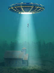 flying saucer arrived at night © Photobank