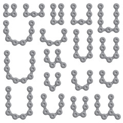 Abstract Letter U - Chain Sign Set