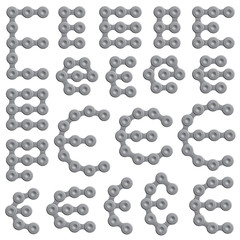Abstract Letter E - Chain Sign Set