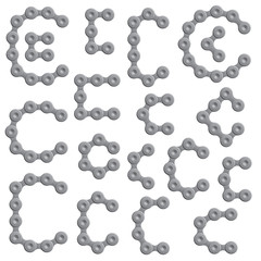 Abstract Letter C - Chain Sign Set