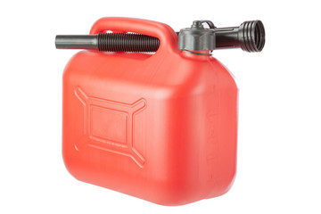 Red Diesel Canister jerrycan. On a white background.