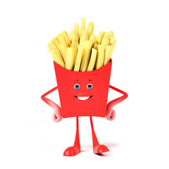 3d rendered illustration of a french fries character