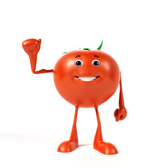 3d rendered illustration of a tomato character
