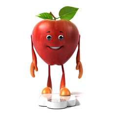 3d rendered illustration of an apple character