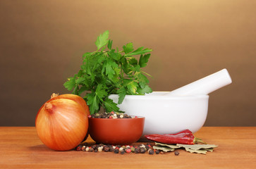 Set of ingredients and spice for cooking