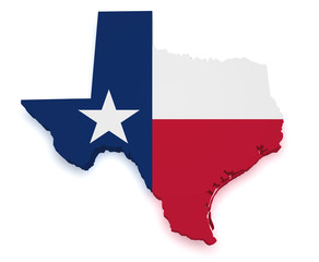 Naklejka premium Texas Map 3d Shape