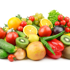 Naklejka na ściany i meble owoce i warzywa samodzielnie na białym tle