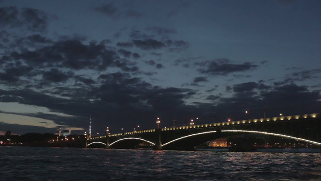 The Troitsky bridge in Saint Petersburg.