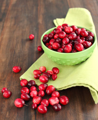 Bowl of fresh cranberries