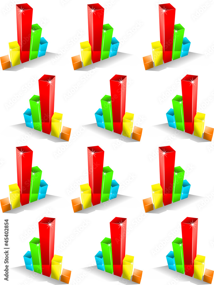 Poster Seamless background with graphs and charts