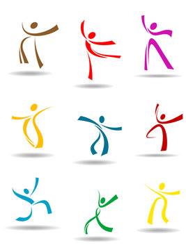 Dancing peoples pictograms