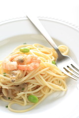 clam and bean spaghetti