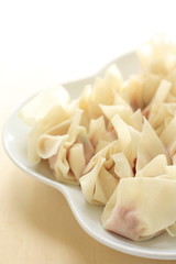 Chinese cooking raw dim sum Wantan