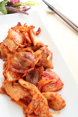 Korean cuisine, pork and kimichi stir fried