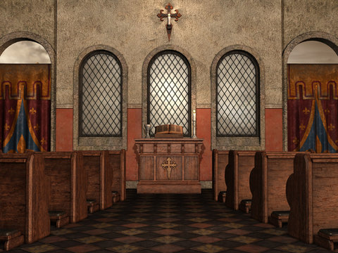 Wnętrze starego kościoła