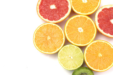 Fototapeta na wymiar Sliced citrus collection