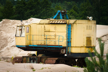 Corroded machinery at gravel pit