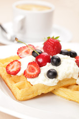 Waffles with fruits