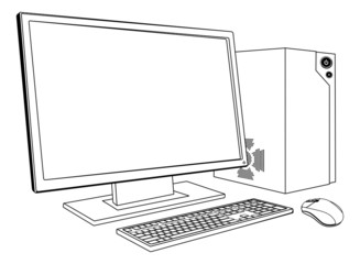Fototapeta premium Desktop PC computer workstation