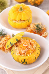 stuffed pumpkin and risotto