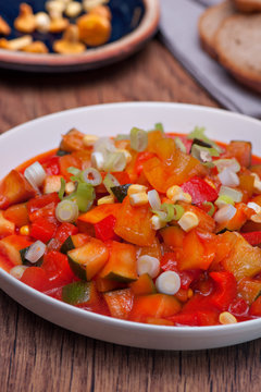 Vegetables stew with tomatoes sauce