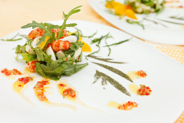 summer salad with shrimps