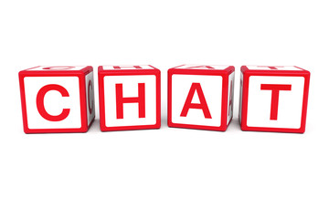 Chat on cubes 3d render illustration