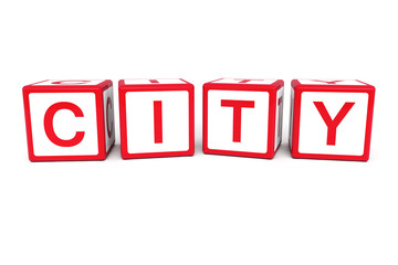 City on cubes 3d render illustration