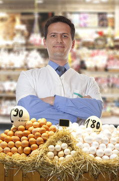 Farmer sells eggs